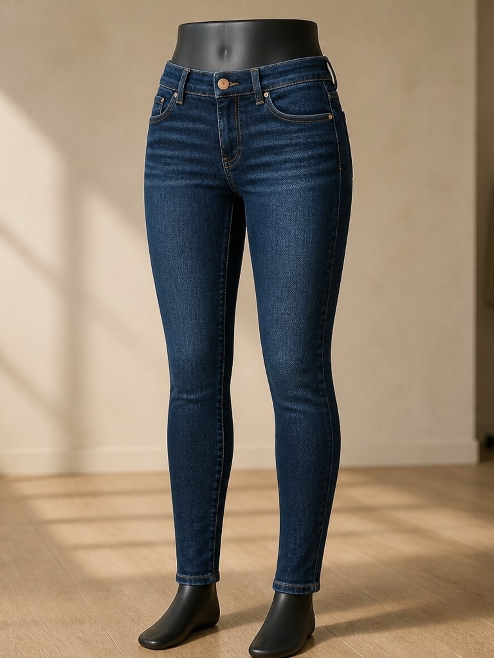 Zara Jeans Women 6 Blue Premium Denim Collection Skinny Mid Rise Stretch Denim